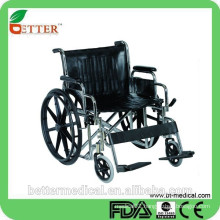 Extra width and heavy duty chrome steel wheelchair